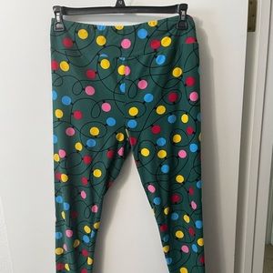 Lularoe leggings. Christmas lights